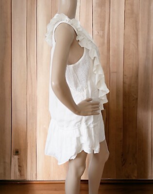 white dress short sleeves Aristos Cap Sleeve Mini Dress Off White main image 0