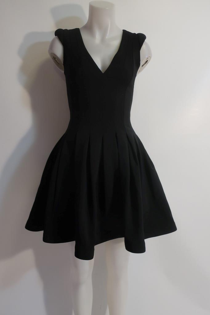 halston heritage cap sleeve cocktail dress Womens Halston Heritage Black Cap Sleeve A-Line Cocktail Length Dress 0