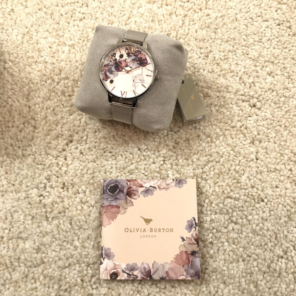 Olivia Burton Marble Floral Mesh Watch 38mm New | eBay