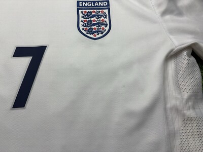 2006 2007 England Beckham White Home Jersey Shirt Kit XL 7 Umbro