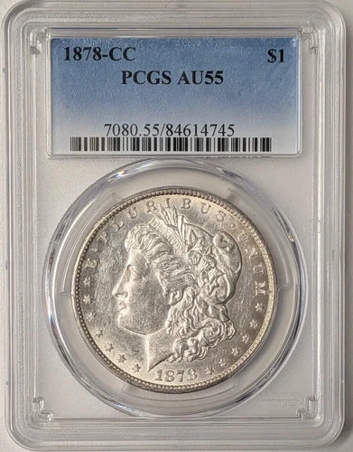 1878 CC Morgan Silver Dollar PCGS AU-55
