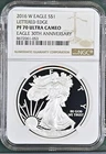 2016 W Proof American Silver Eagle 1 oz Lettered Edge NGC PF70 - A355