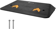 Non-Slip Rubber Threshold Ramp - 3" Rise, 35.6" Wide for Wheelchairs & Scooters