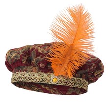 Medieval Renaissance Feathered Beret Floppy Hats Delicate Cosplay Costume