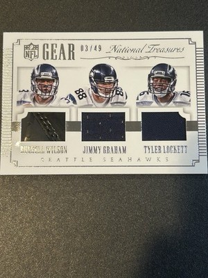 Panini 2015 National Treasures NFL Gear Trios Wilson Lockett Graham /49 G3-SEA