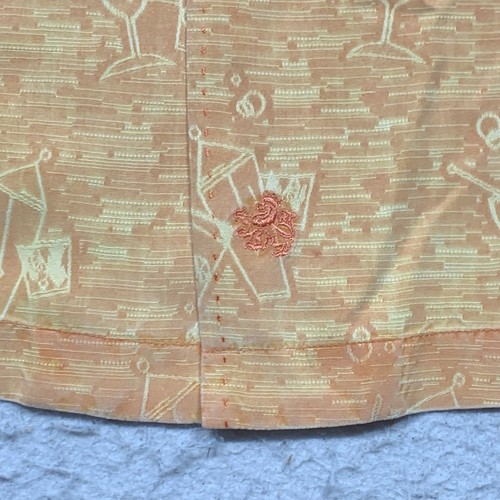 Nat Nast Shirt Silk Mens XL Orange Cocktail Jacquard Button Up Short Sleeve - Picture 4 of 8