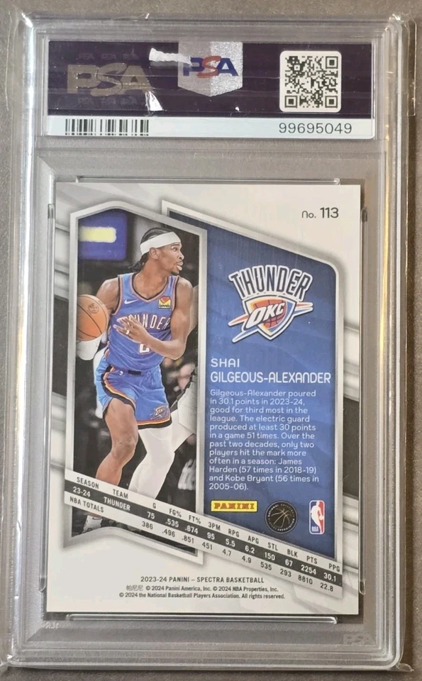 2023 Panini Spectra Shai Gilgeous-Alexander Psa 10 - Image 2 of 2