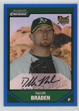 2007 Bowman Draft Chrome Blue Refractor 153/199 Dallas Braden #BDP35 mi7