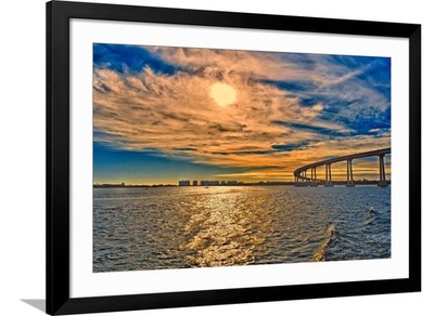 ART.COM Framed Wall Art Prints USA, Ca, San Diego Coronado Bay Bridge by Rona...