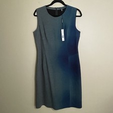 Elie Tahari Women's Ombre Sleeveless Chrissy Dress Green Blue Gray Size 12 NEW