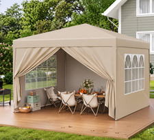 Tonnelle Pliante neuve beige 3,3m x 3,3 Tonnelle de Jardin Exterieur Barnum