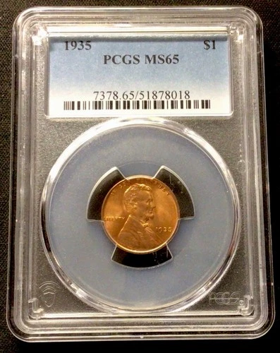 1935 Lincoln Wheat Cent! Error Label At 1$! PCGS MS 65! ENN Coins
