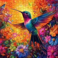 Hummingbird Puzzles for Adults 500 Pieces - Vibrant Flower Humming Bird Jigsa...