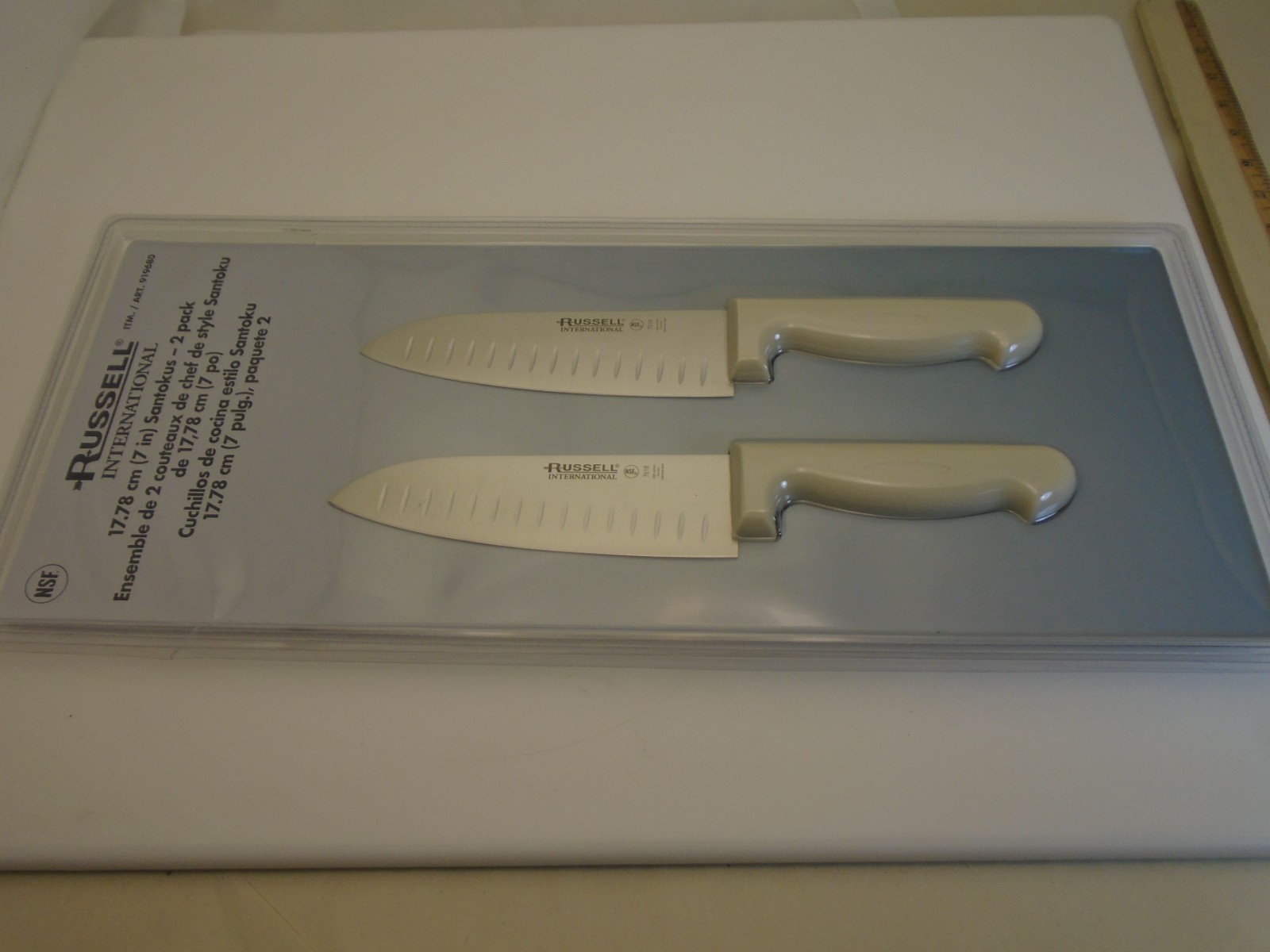Russell International Set (2) 7" Cook Santoku Knives Stainless Granton Edge 7618