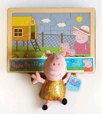 Peppa Pig 12 Pc Farm Fun Puzzle  Hollywood Peppa Plush