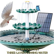 3-Tier Solar Bird Bath Fountain with 3.5W Solar Powered Fountain For Outdoor