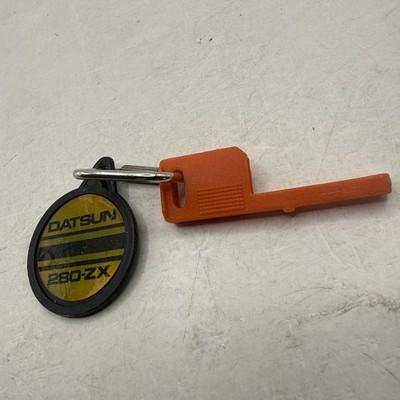 VTG Kidco 1980 Burnin' Key Cars Datsun 280ZX Key Chain Ring Fob Orange Race
