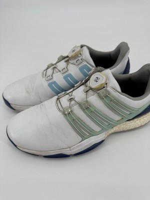 Adidas Powerband B.O.A. Men's Sneakers 11 White Toggle Lace Boost Golf Shoes