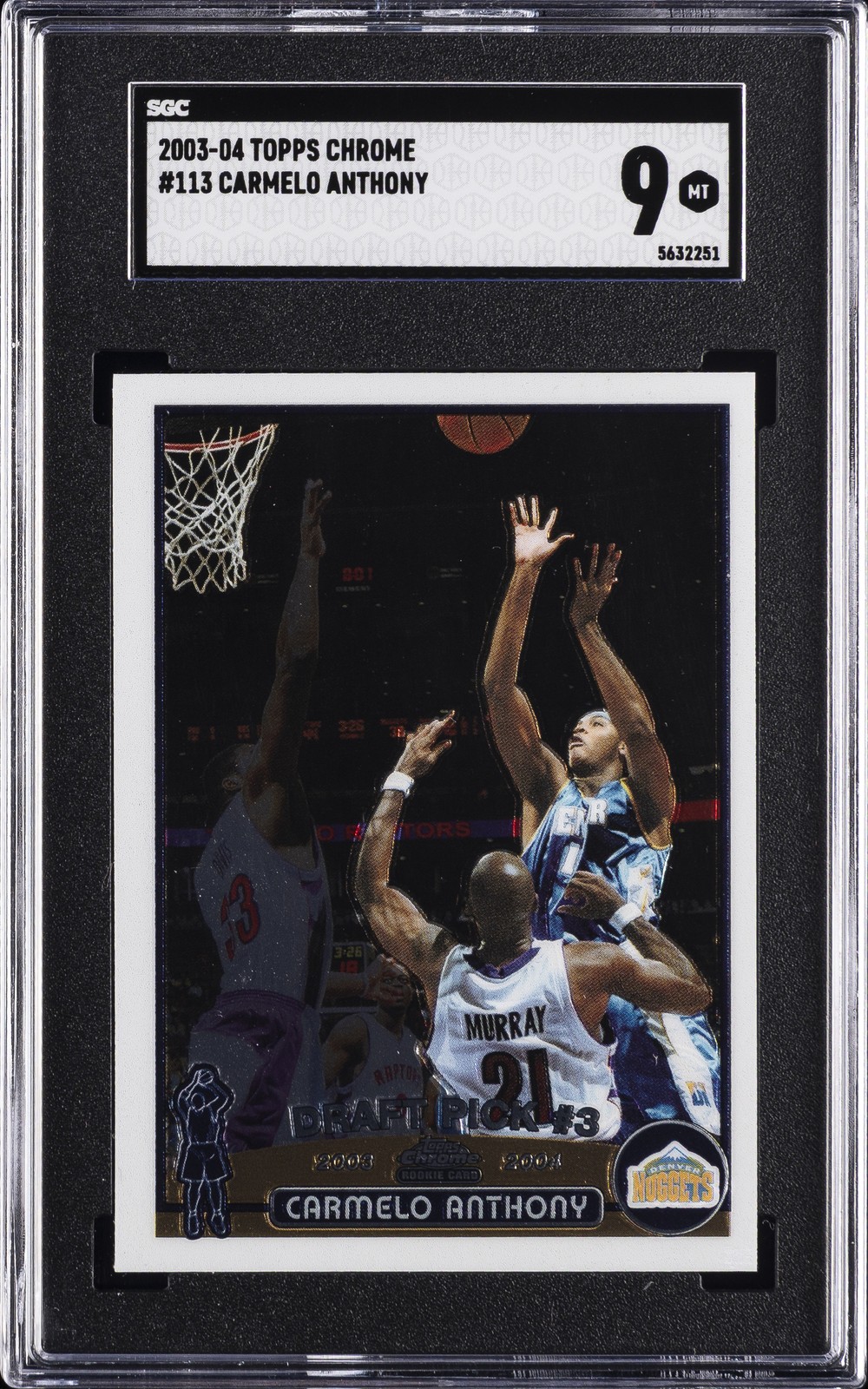 2003-04 TOPPS CHROME #113 CARMELO ANTHONY SGC 9