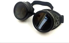 Cyber Goggles Vintage Steampunk Goggles es Welding Goth Cosplay(Black)