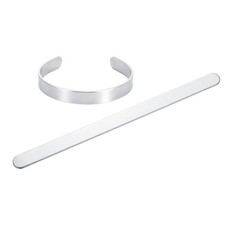 2Pcs Bracelet Blanks 3/8" x 6" Aluminum Stamping Bangle Blanks Silver