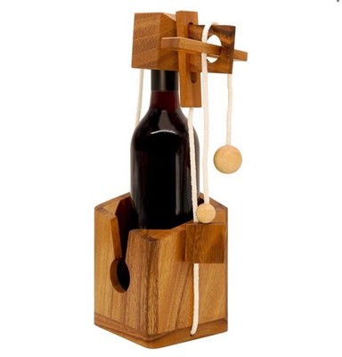 Dont Break The Bottle Wooden Puzzle / Wine Bottle Party  Game / GREAT CONDITION