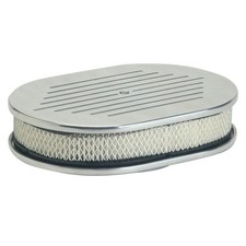Summit Racing Billet Air Cleaner 11 78 L X 8 14 W Oval White Paper Element