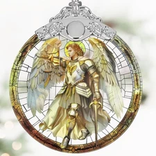 Christmas Ornaments, 3" Stained Glass Christmas Decor, Archangel Michael Ornamen