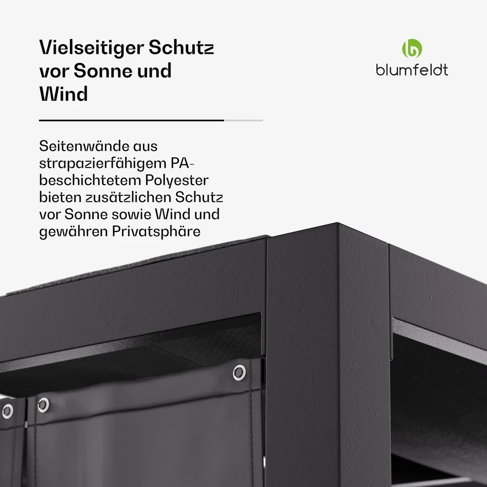 Pavillon 3x3 m Garten Pergola mit Dach Gazebo UV Schutz Wasserdicht Festzelt - Bild 4 von 4