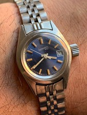 Orologio Eberhard Lady Automatic Ref. 17304/313 Date Blue Dial Vintage Watch