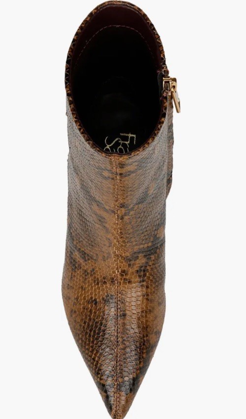 Franco Sarto Anna Snake Print Leather booties taupe New Retail $180 - Size 9.5