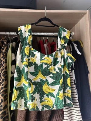 BNWT Collectif Size 20 3XL Jill Tropical Banana Retro Top Blouse Summer Party - Image 1 of 4