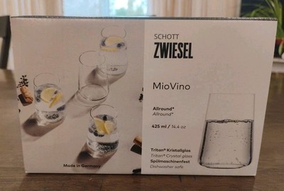 Set Of 4 Schott Zwiesel MioVino Allround Stemless Glasses 14.4oz Tritan Crystal