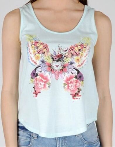 Butterfly Crop Tank By Living Doll (Mint Or Grey) Size's XS,S,M,L - Picture 1 of 4
