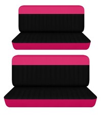 Fits 1957 Ford Custom 300 Sedan 4dr Front And Rear Bench Seat Covers Pink Black Fits 1957 Ford Custom 300 Sedan 4dr Front And Rear Bench Seat Covers Pink Black