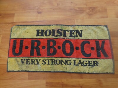 RARE VINTAGE HOLSTEN URBOCK VERY STRONG LAGER PUB BAR BEER TOWEL BREWERIANA