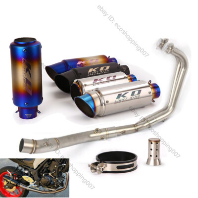 For Yamaha YZF R3 2015-2023 MT-03 Full Exhaust Front Header Pipe Black Muffler
