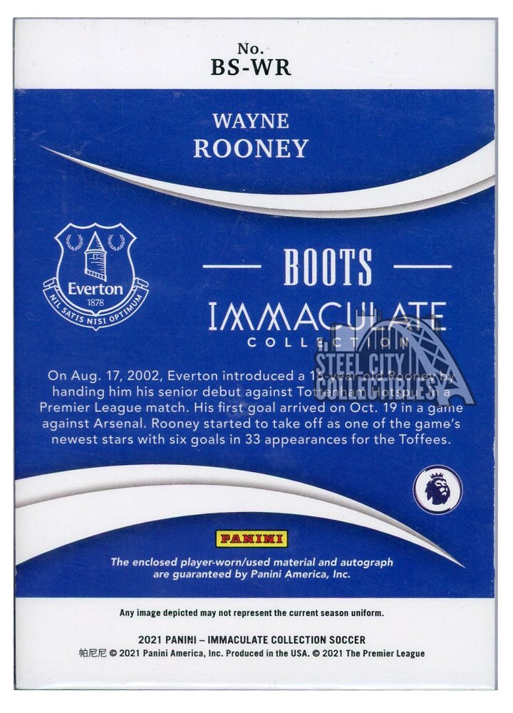 Wayne Rooney 2021 Panini Immaculate Boots Signatures Auto Relic 