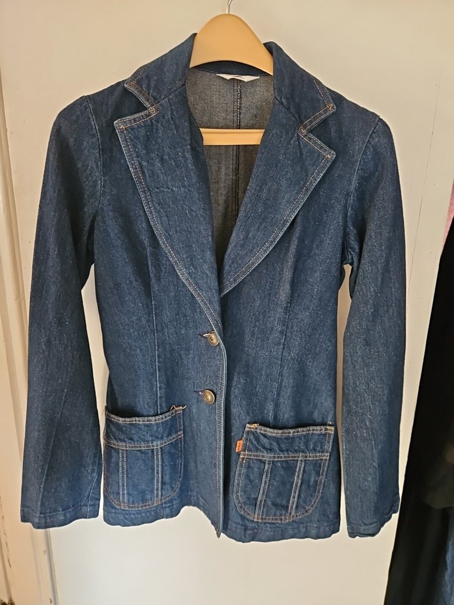 1970's Vintage Levis Jacket Womens Small Denim Blazer Chore Coat