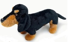 NEW BAG   black & tan DACHSHUND  29cm long PLUSH cuddly Sausage dog