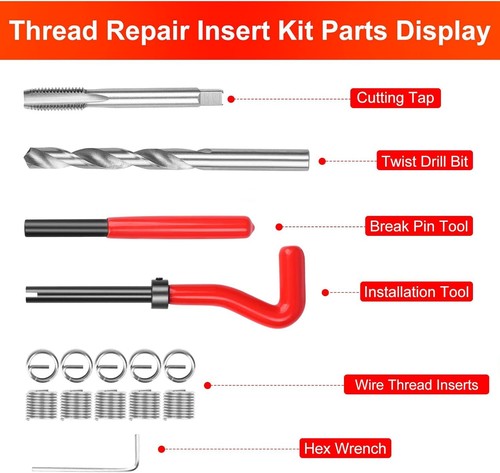 M10 X 1.0 Thread Repair Tool Helicoil Wire Inserts Kit Metric Set - Picture 3 of 8