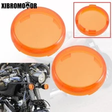 For Harley Sportster 1200 883 2PC Motorcycle Amber Turn Signal Light Lens Covers