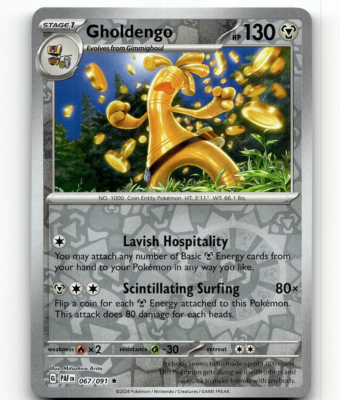 Reverse Holofoil - Pokemon Gholdengo - 067/091 - Paldean Fates