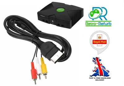 Original Xbox AV Cable TV Lead Composite Video Audio RCA - UK Fast P&P