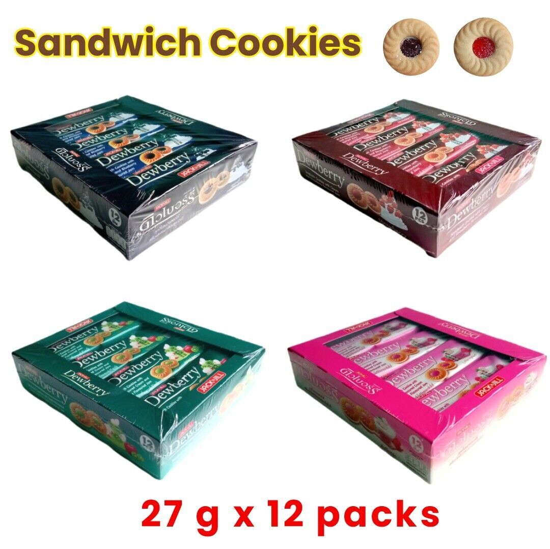 Dewberry Sandwich Kekse – 12 x 27g – Mit Cremefüllung & Fruchtgeschmack