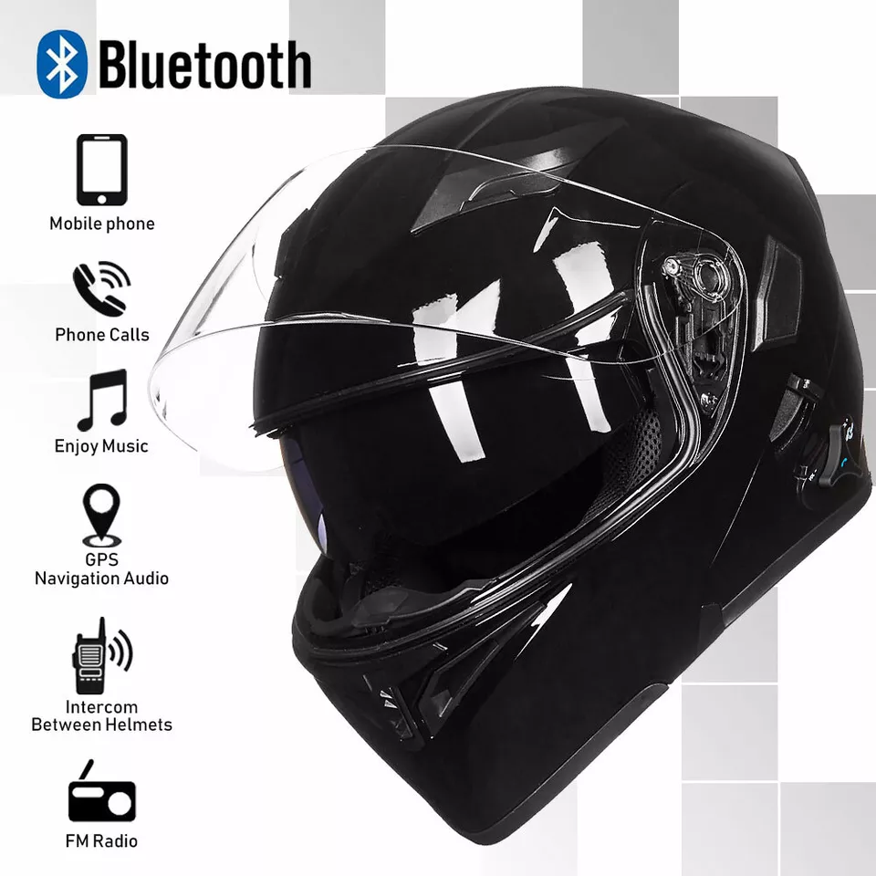 ILM USED Bluetooth Motorcycle Helmet Flip up Modular Dual Visor Intercom FM DOT Foto 2 de 4