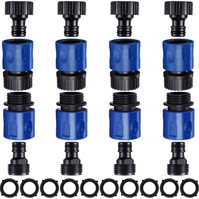 16 Pieces Garden Hose Quick Connector 3/4 Inch Plastic Water Hose Fittings Ma...