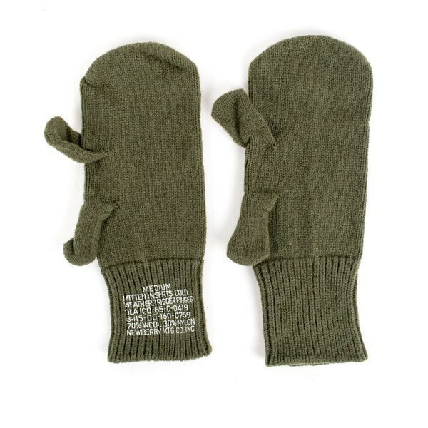 美品 NOROLL PATCH MITTEN US Military Wool Trigger Finger Mitten Liners Medium 8415-00