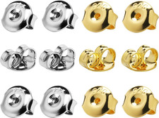 14K Gold Plated Earring Backs Replacements, 925 Sterling Silver Hypoallergenic S