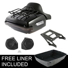 King Trunk Pad Mount & Speakers Fit For Harley Touring Street Glide 14-25